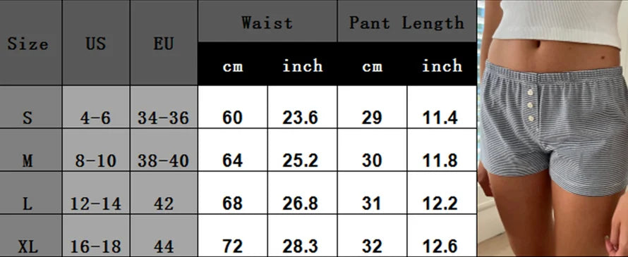 Womens Y2K Pajama Shorts Low Waist Striped Boxer Shorts Cute Lounge Floral Pj Shorts Bottoms Comfy Sleep Shorts Streetwear