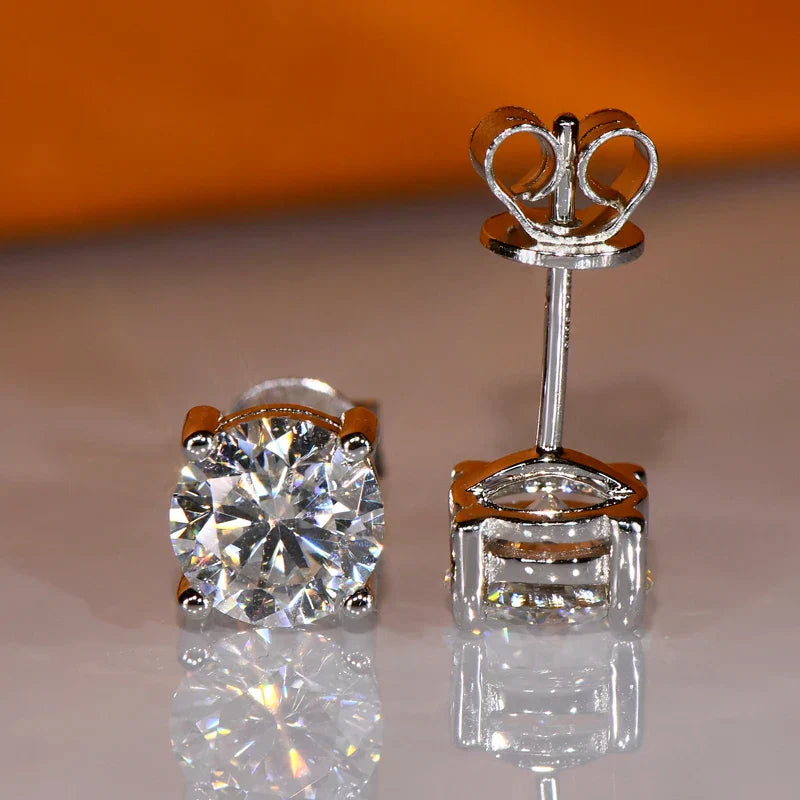 3mm/4mm/5mm/6.5mm/8mm/9mm/10mm/11mm Certified D VVS1 Moissanite Stud Earrings 925 Silver Earrings For Women Men Jewelry