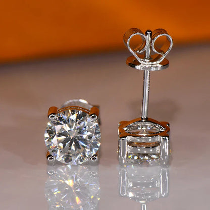3mm/4mm/5mm/6.5mm/8mm/9mm/10mm/11mm Certified D VVS1 Moissanite Stud Earrings 925 Silver Earrings For Women Men Jewelry