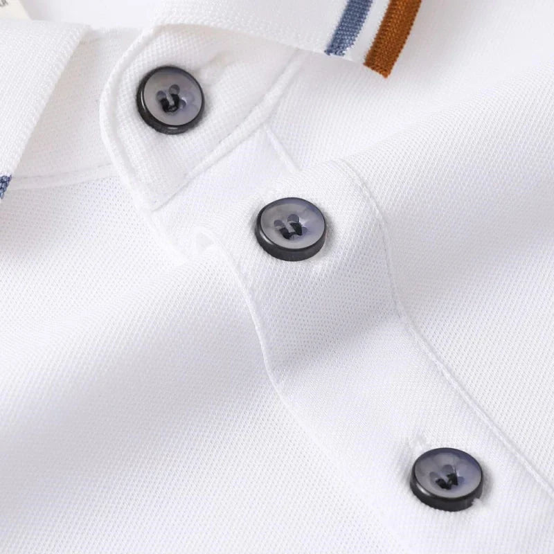 New men's high-quality short sleeved polo shirt, summer fashion, casual, comfortable, cool, breathable T-shirt top