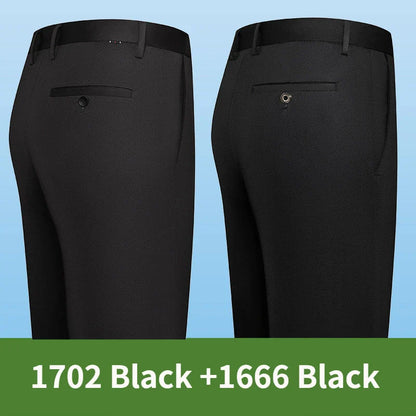 Classic Black Men's Office Dress Pants for Business Formal Fashionable Slim Fit Men's Suit Pants Casual Trousers Plus Size 28-40