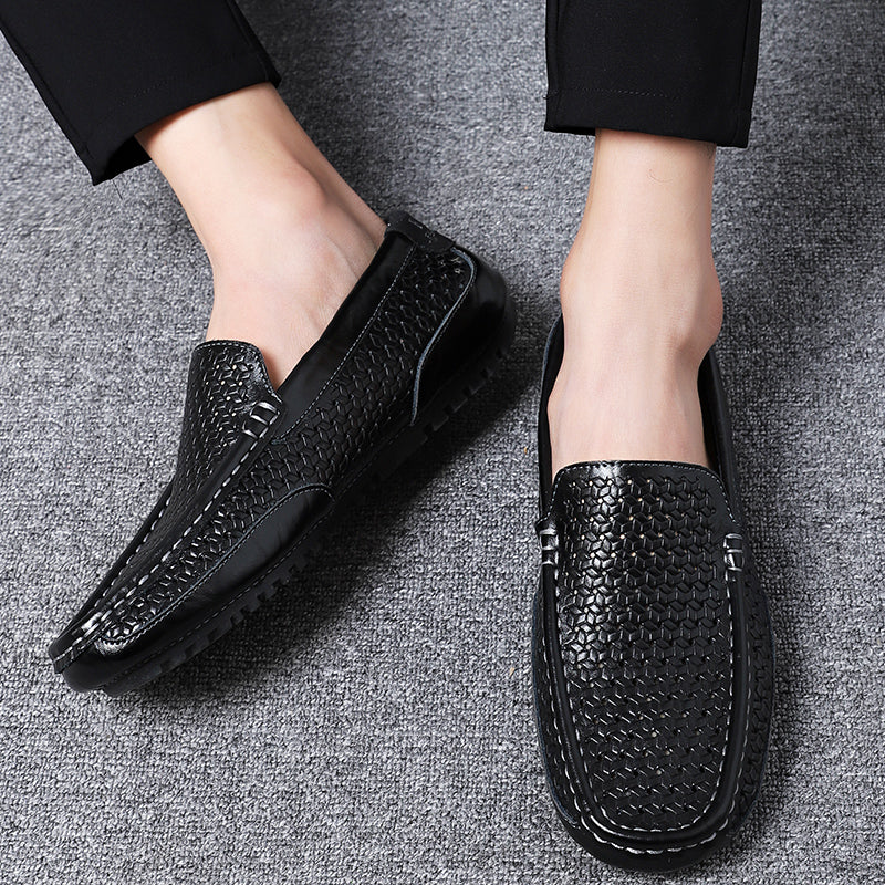 Summer Luxury Brand Men Casual Shoes Soft Genuine Leather Mens Loafers Moccasins Italian Designer Breathable Slip on Boat Shoes