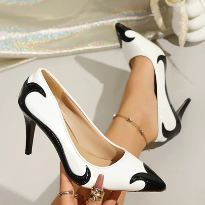 Sharp pointed thin heel high heels 2026 new spring and autumn outdoor wedding white high heels wedding women's shoes 9cm