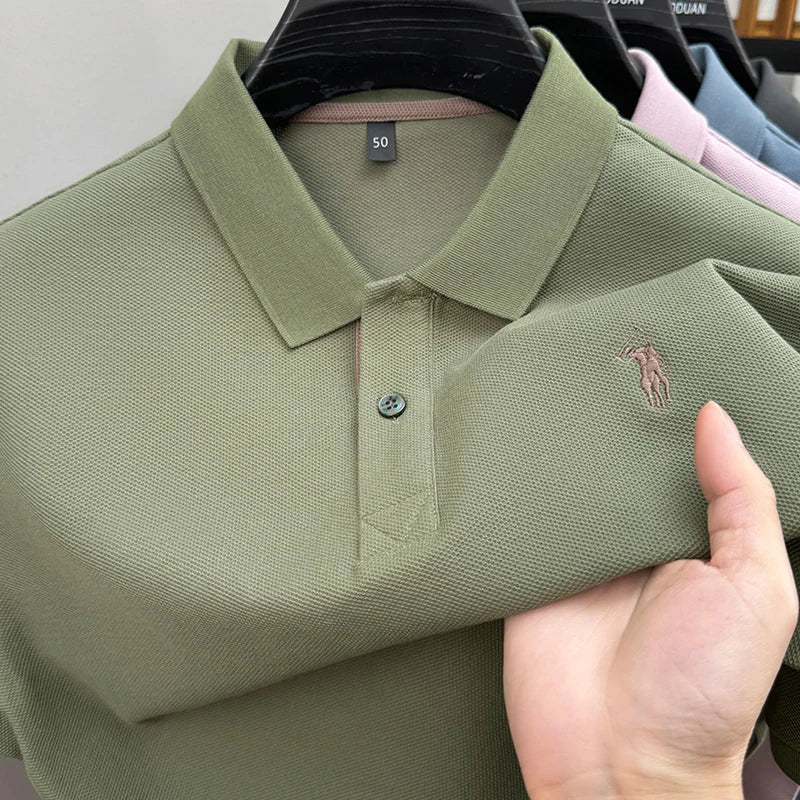 Luxury brand 100% cotton short sleeve polo shirt summer new trend Paul pony embroidery T-shirt business golf casual men's wear