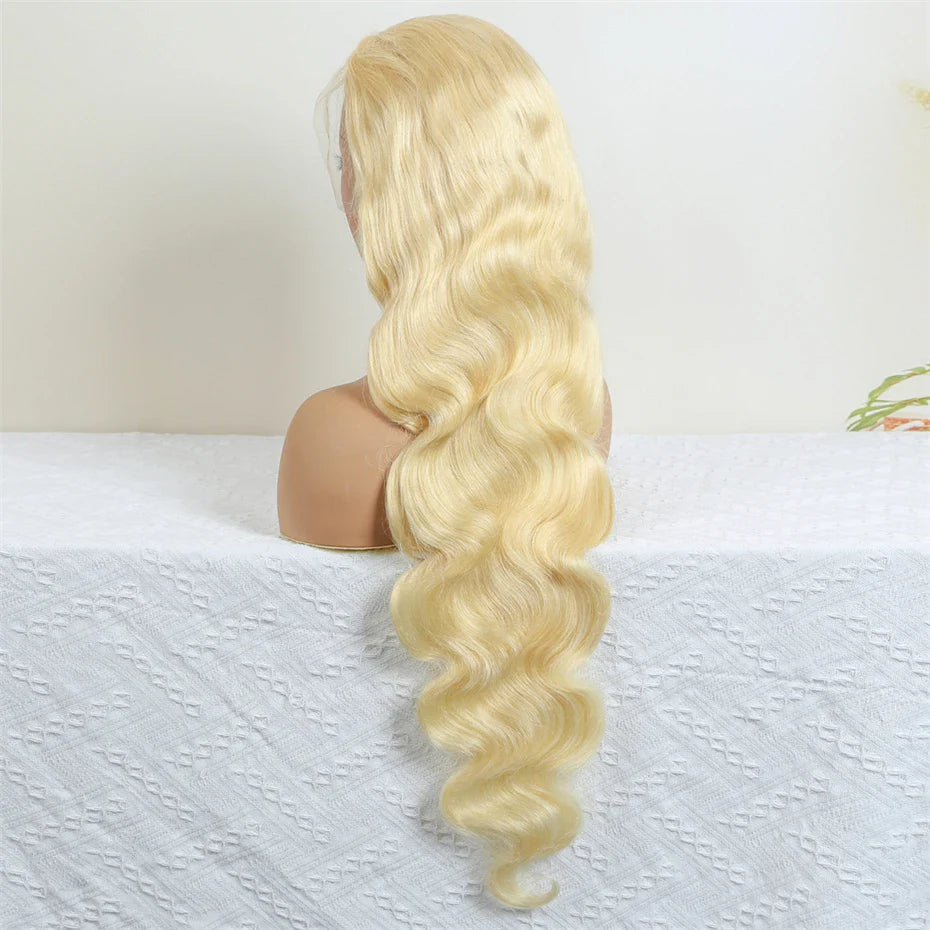 13x6 Silver Grey Colored Lace Front Wigs For Women 613 Blonde Body Wave Remy Transparent Lace Frontal Human Hair Wig Pre Plucked