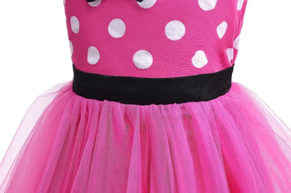 Minni Mouse Baby Girls Dress Fancy Birthday Party Cosplay Costume Polka Dot Cute Carnival Party Easter Costume for 1-5 Years