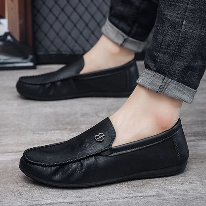 Men Casual Shoes Genuine Leather Luxury Brand Men Loafers Italian Moccasins Breathable Slip on Men Driving Shoes Chaussure Homme