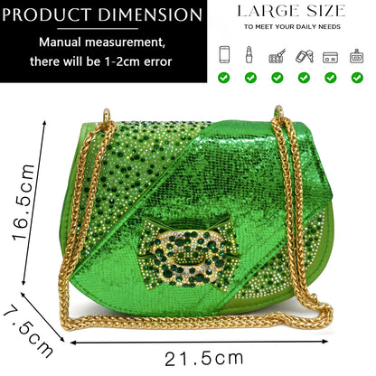 Italian Design Open Toe Women High Heels for 2026 Elegant Party Green Color Diamond Pumps Shoes and Bags Matching Set