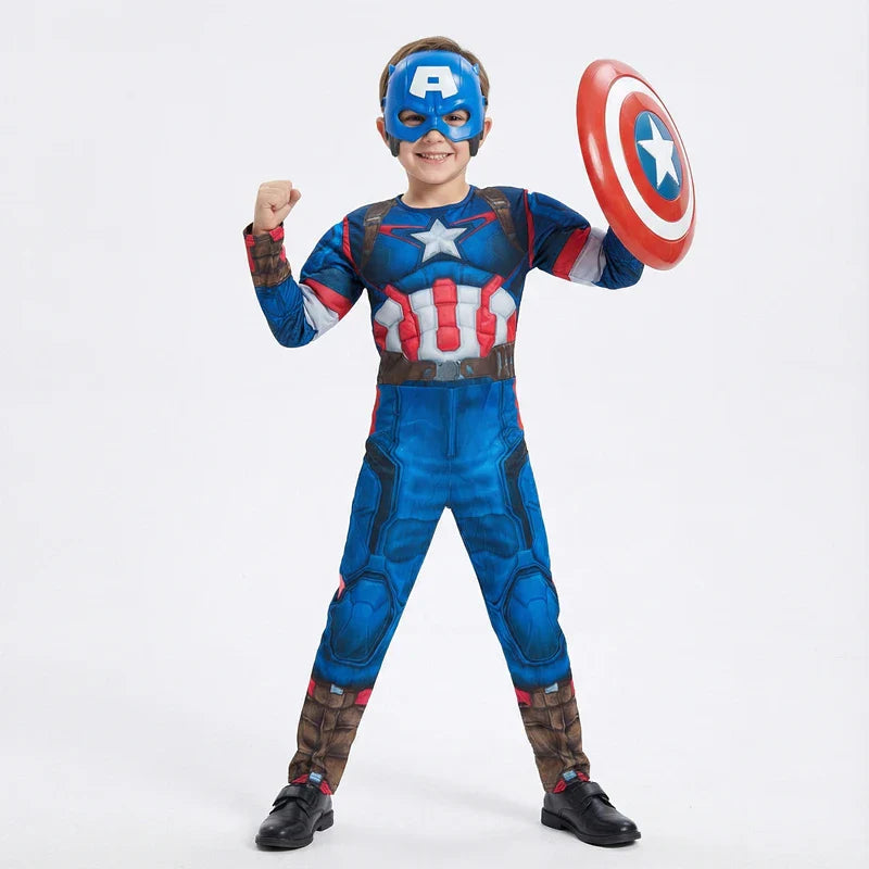 New Boys Girls Superhero Costume Movie Characters Cosplay Jumpsuit with Halloween Mask Party Cosplay Outfit for Holiday Dress Up