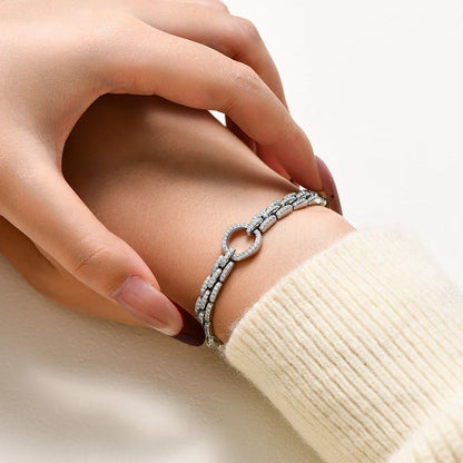 Luxury Full Moissanite Diamond Bracelet DVVS1 Round Cut 1.2mm 925 Sterling Silver For Women Man Engagement Jewelry Gift