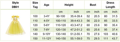 Girls Beauty and Beast Bell Costume Kids Summer Carnival 3 4 5 6 7 8 9 10 Years Dress Kids Princess Performance Cosplay Dresses
