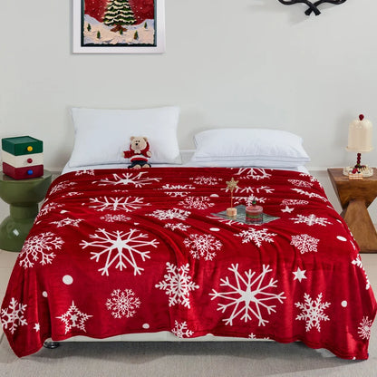 Christmas Style Double-sided Velvet Blanket Queen King Size Suitable for Autumn Winter Milk Velvet Quilt Queen King Size