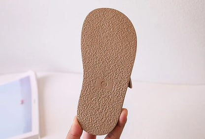 Classic Brown Boys Sandals Summer Sea Holiday Shoes Slides Slingback Soft Bottom Beige Girls Sandal Platform Sandals Kids H03243
