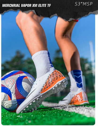 Soccer Cleats for Men Women AG/TF Breathable Cushioned Insole Anti-Slip Outdoor Sports Artificial Grass Football Boots
