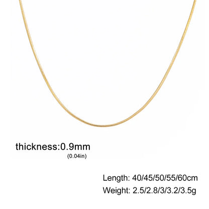 Stainless Steel Gold Color Round Snake Chain Necklace Women Men Long Neck Chains Trendy Punk Jewelry Gift Wholesale