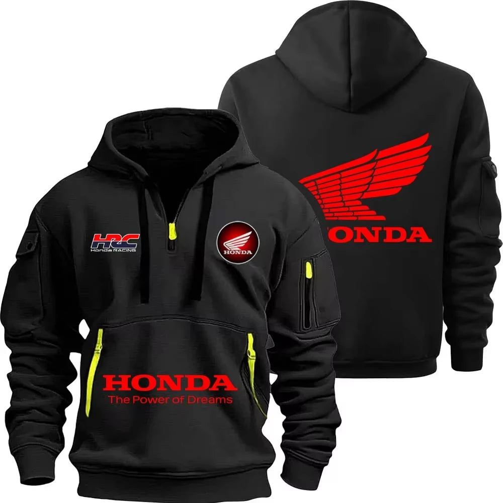 zipper hoodie outdoor sports enthusiasts 2025 new men and women fashion half zipper pocket spring and autumn hoodie