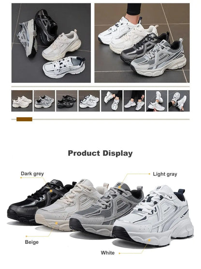 Women Running Shoes Lightweight Breathable Sport Shoes Female Comfort White Casual Sneakers Height Increase Cushioning