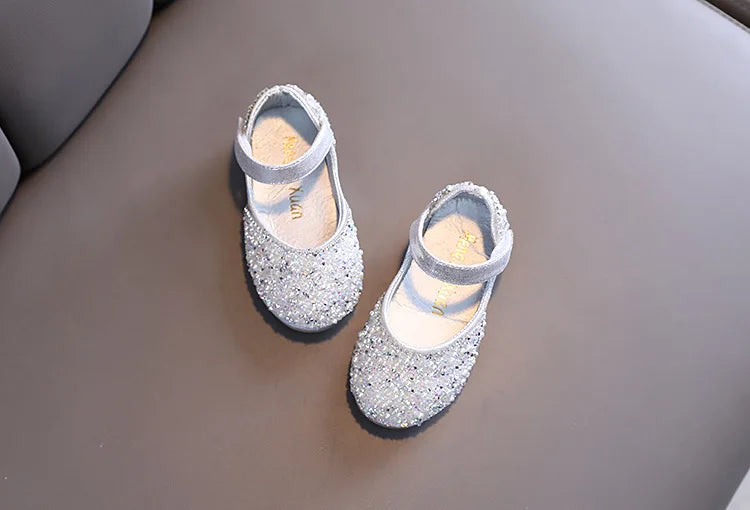 2026 Girls Princess Shoes Spring Children Bow Shoes Leather Shoe Kids Dance Shining Toddler Rhinestone Birthday Party Shoes