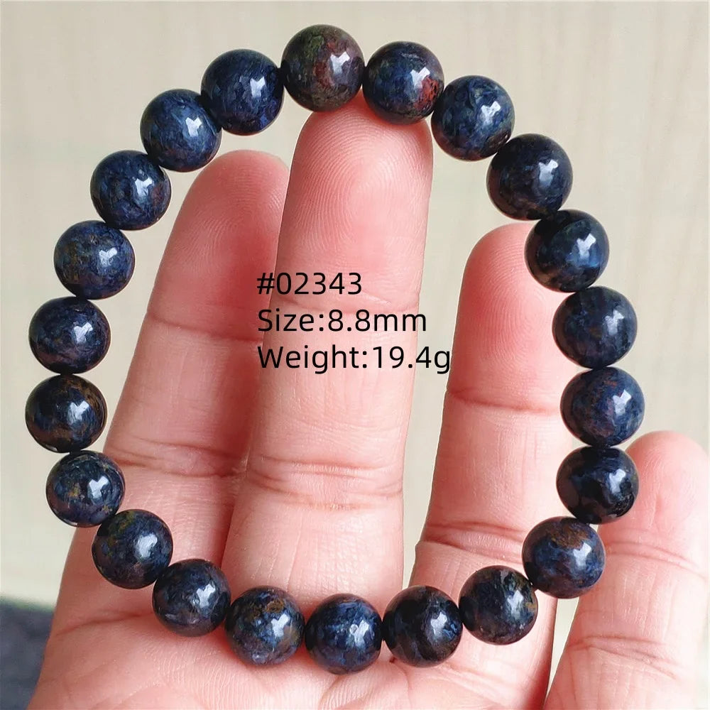 Natural Blue Pietersite Bracelet Women Men Beads Round Beads Chatoyant Cat Eye Fire Pietersite Namibia AAAAAA