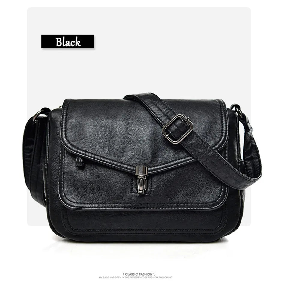Vintage Soft Leather Femmels' Shoulder Bags Luxury Handbags Women's Packet New Designer Small Crossbody Bag 2024 Sac a Femme