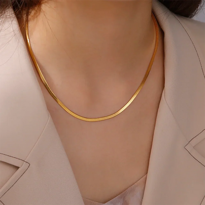 Stainless Steel Gold Color Chain Necklace Women Minimalist Cuban Paperclip Twisted Snake Chain Fashion Jewelry Wholesale