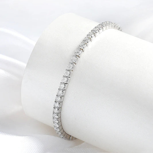 3mm Elastic Moissanite Tennis Bracelets for Women Men Full Diamond Sparkling Pure 925 Sterling Silver Jewelry Wholesale