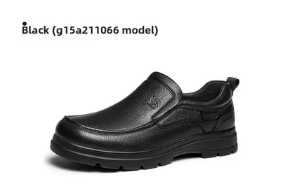 Golden Camel Men's Shoes 2026 New Business Casual Soft Sole Leather Shoes Brand Design Soft Soles Non-slip Velvet Warm Loafers