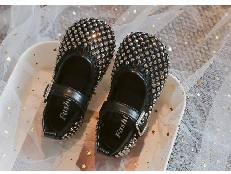 Girls Flat Shoes Sparkling Hollowed-Out Princess Shoes for Kids 2025 Summer New Sandals Mesh Hook&loop Toddlers Breathable Ins