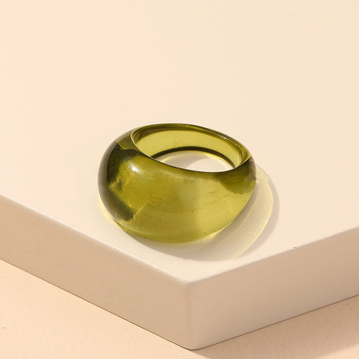 Round Rings For Women Big Kpop Finger Ring For Girls Punk Resin Ring