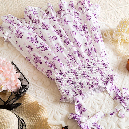 Floral Print Children Girl Dress Summer Elegant Sling Princess Dresses  Kids Beach Sundress Casual Cotton Baby Girl Clothing