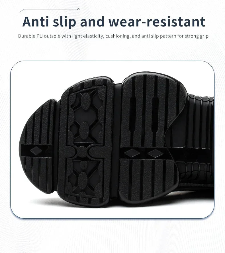 Men's Safety Work Shoes Anti-smash Anti-puncture Rotating Button Fashion Sport Boots Protective Security Men's Footwear