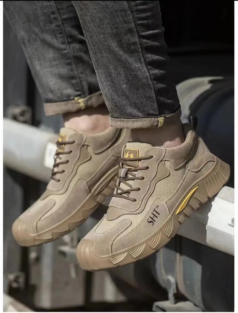Labor Protection Shoes Steel Toe Breathable Odor Proof Capsprevent Smashing Punctures Welders Resistant  Dirt Light Safety Shoes