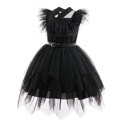 Weirdo Family Costume with Belt Halloween Role Play Gothic Cosplay Apparel The Day Begin with W Birthday Party Ball Gown Dresses