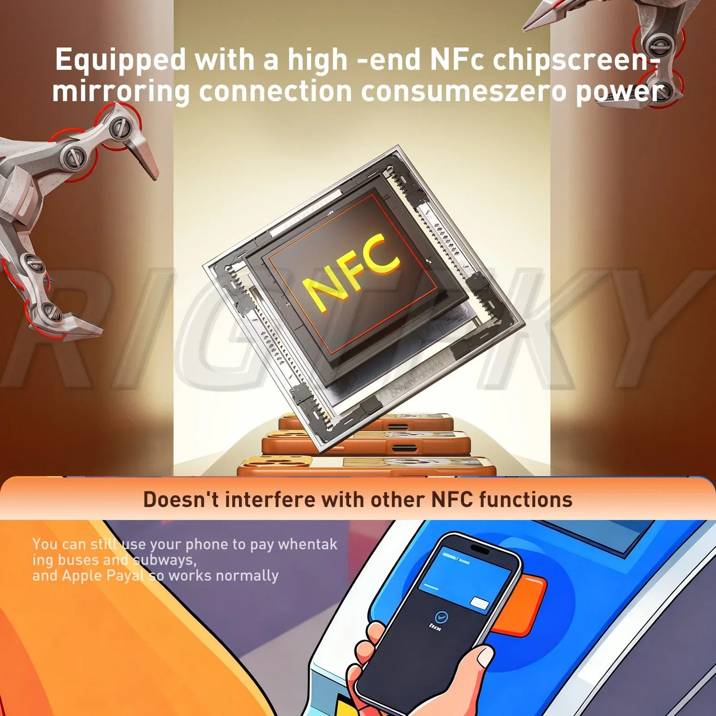 For IPhone 17 Pro Max 17Pro 17 E-ink Mobile Phone Cases Screen Image Ai NFC technology Transmission DIY No Battery Tech Cover