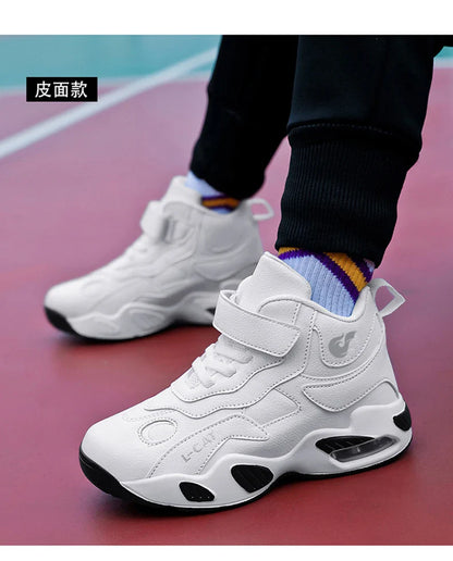 Children's High-top Basketball Shoes Anti-slip Basketball Combat Boots Boys Girls Outdoor Cushioned Sneakers Ankle Support Shoes