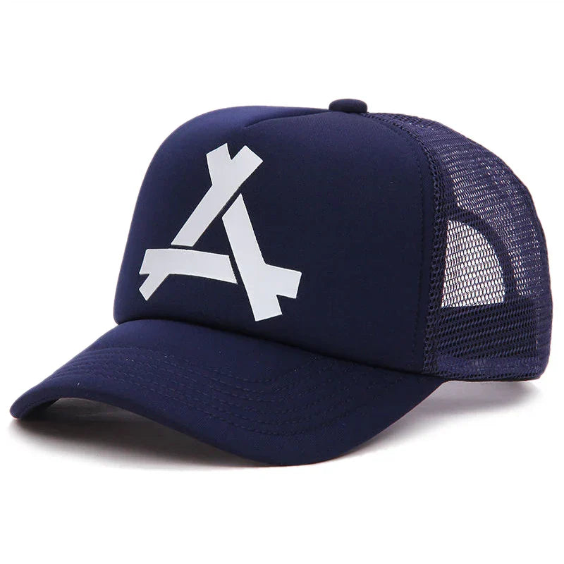 Unisex A- Letter Printing Baseball Net Caps Hip Hop Cap Spring and Summer Outdoor Adjustable Casual Hats Sunscreen Hat