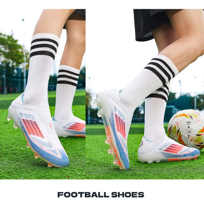Men Soccer Shoes Training TF Match Futsal Ultralight Breathable Long Spikes Football Boots Indoor Sneakers Cleats Drop Shipping