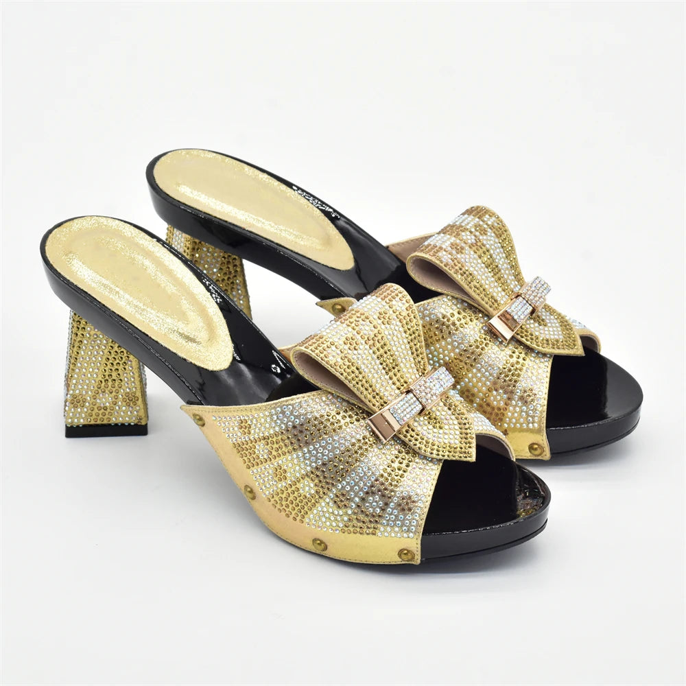 Shoe and Bag Set African Sets 2026 Fashion Gold Color Ladies Matching Shoe and Bag Set for Women Italian Ladies Shoe and Bag Set