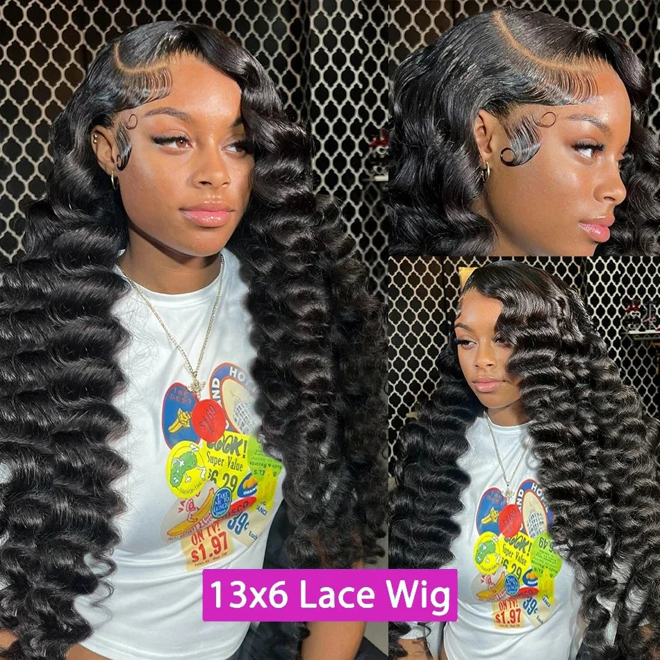Loose Wave 13x6 HD Lace Frontal Wigs Loose Waves Wig Human Hair Brazilian Loose Deep Wave Curly Wigs Human Hair For Women