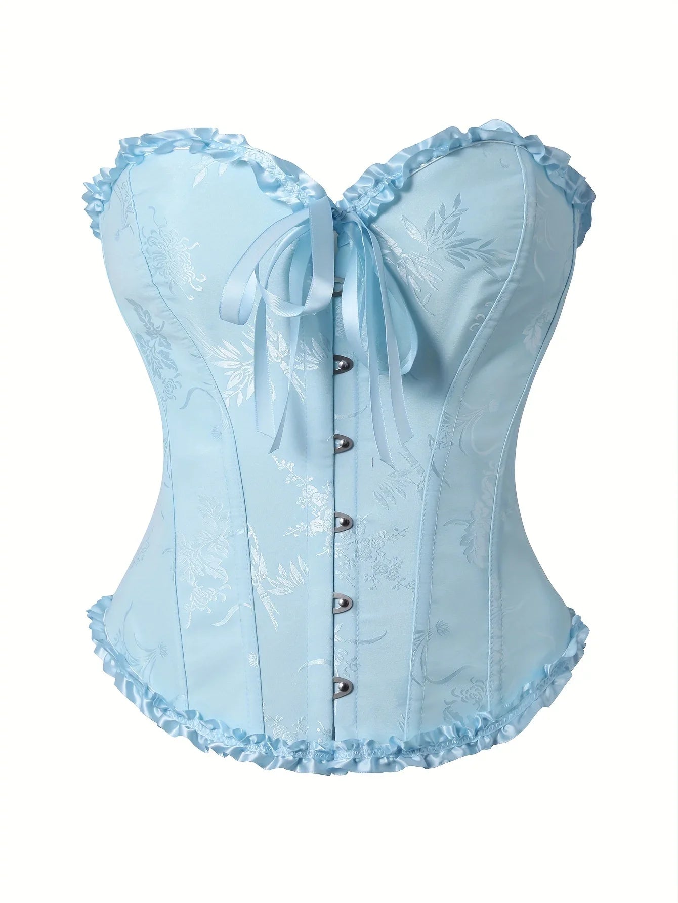 The pleated lace corset is suitable for ladies to wear over it as a court shaping top