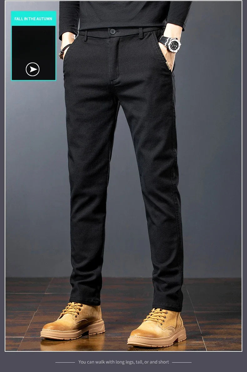 Winter Men Fleece Brand Jeans Fashion Soft Stretch Black Biker Masculino Denim Trousers Thick Velvet  Warm Pants Overalls