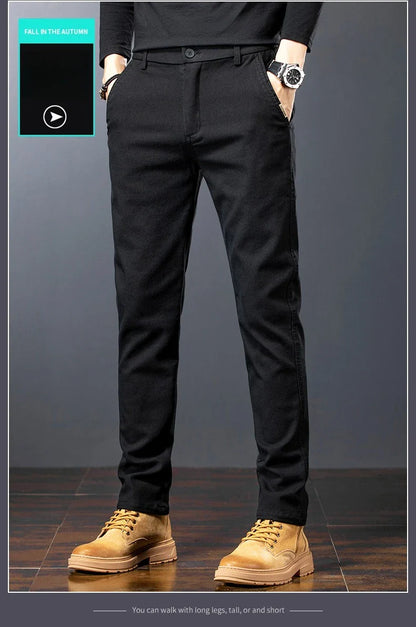 Winter Men Fleece Brand Jeans Fashion Soft Stretch Black Biker Masculino Denim Trousers Thick Velvet  Warm Pants Overalls