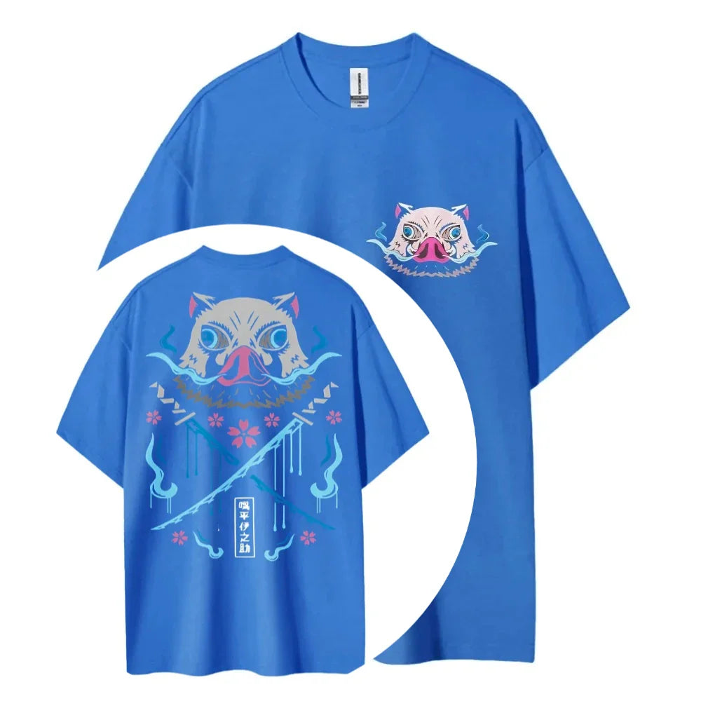 Printing Men's and Women's Summer New Fashion Cotton Breathable Unisex Round Neck Anime T-Shirt