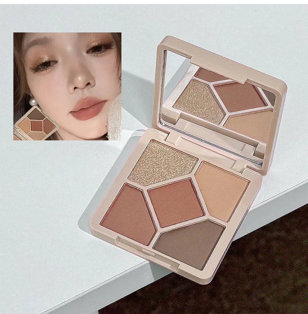 Multipurpose Makeup Set 4pc Double Head Lip Glaze, Face Pressed Powder,Blusher,Eyeshadow, Eyebrow Pencil,Eyeliner,Lip Oil
