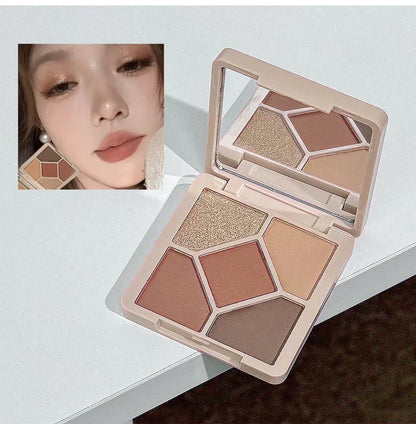 Multipurpose Makeup Set 4pc Double Head Lip Glaze, Face Pressed Powder,Blusher,Eyeshadow, Eyebrow Pencil,Eyeliner,Lip Oil