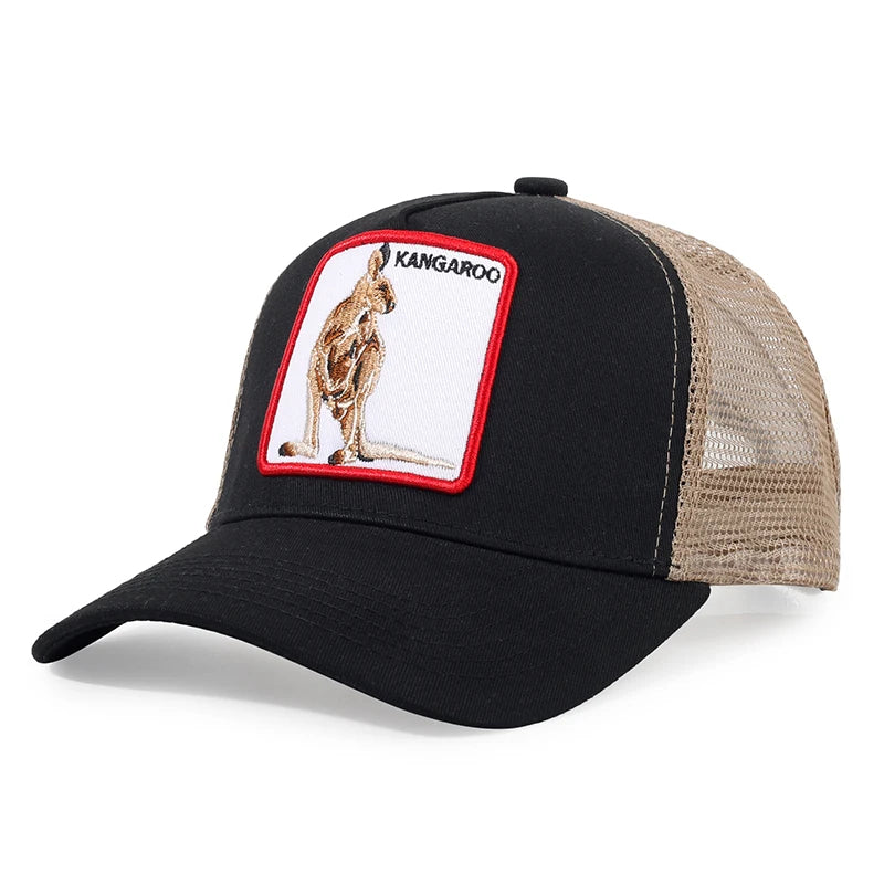 Animal Embroidery Color Block Cartoon Baseball Hats New Men Women Mesh Sunshade Casual Breathable Fashion Versatile Trucker Caps
