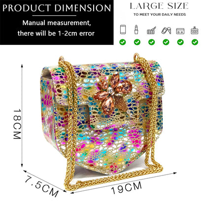 Italian Design Luxury Women's Shoes And Clutch Green Full Diamond Decoration Metal Closure Bag for Party