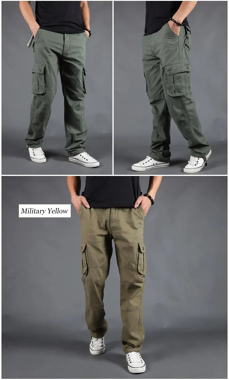 Men's Pants Large Size Multi-pocket Loose Overalls Outdoor Sports Training Jogging Casual Pants Loose And Comfortable