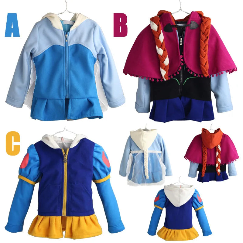 Jaquetas Infantis com Capuz Para Meninas Primavera Infantil Desenho Animado Branca de Neve Algodão Casacos Externos Roupas Casuais Infantis Roupa de Menina