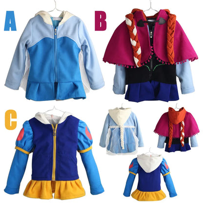 Jaquetas Infantis com Capuz Para Meninas Primavera Infantil Desenho Animado Branca de Neve Algodão Casacos Externos Roupas Casuais Infantis Roupa de Menina